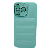 Apple İphone 13 PRO MAX Uyumlu Puffer Silikon Kılıf Kamera Koruma Lens Korumalı Parlak Telefon Kılıfı YEŞİL - 3