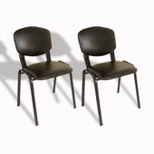 Form Ofis ve Toplantı Sandalyesi (2 Adet) - Siyah - 1