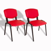 Form Ofis ve Toplantı Sandalyesi (2 Adet) - Kırmızı - 1