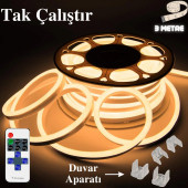 neeko Neon Esnek Şerit Led Tak Çalıştır Kumandalı - Dimmer- Gün Işığı 3metre - 1