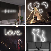 neeko Neon Esnek Şerit Led Tak Çalıştır Kumandalı - Beyaz 1 Metre - 2