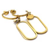 Altın Kaplama Sedef Taşlı Sallantılı Küpe UNK-570 thumbnail 4