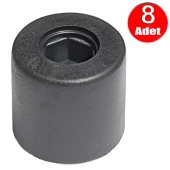 Baza Yatak Kenar Tutucu Denge Takozu Yuvarlak Plastik Kapak Stoperi Aparatı Vidasız-8 Adet - 1