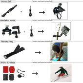 GoPro Hero 12/11/10/9 su geçirmez koruyucu kılıf su geçirmez şnorkel  selfie çubuğu kafa kayışı - 2