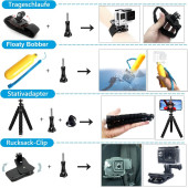 GoPro Hero 12/11/10/9 su geçirmez koruyucu kılıf su geçirmez şnorkel  selfie çubuğu kafa kayışı - 3