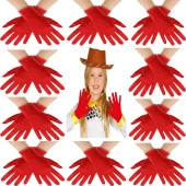 Kırmızı Renk Likralı 23 Nisan 29 Ekim 19 Mayıs Gösteri Bando Eldiveni 10 Çift ( 20 Adet ) thumbnail 1