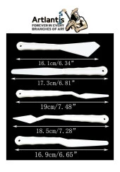 Plastik Spatül 5 Li Set Resim Ve Heykel Plastik Spatula Esnek Plastik Palet Bıçağı 1 Paket - 2