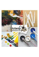 Plastik Spatül 5 Li Set Resim Ve Heykel Plastik Spatula Esnek Plastik Palet Bıçağı 1 Paket - 4