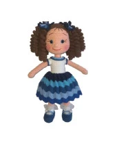 Deniz Kıvırcık Saçlı Karnaval Bebek Amigurumi Organik Oyuncak - 1