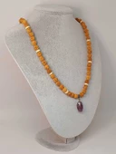 Ametist Taşlı Rudraksha Tohum Kolye Dolama Bileklik 8mm (49718) - 2