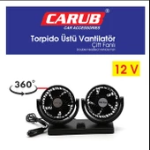 Vantilatör 12V Torpido üstü İki Fan Ayarlı - 1