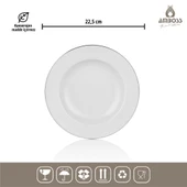 Amboss Hare 12 Kişilik 53 Parça Porselen Yemek Takımı - Gümüş - 3