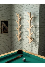 Duvara Monte Ahşap Elbise Askısı Portmanto Askılık Dekoratif Askı Askılık Elbise Askısı 2 Adet - 2