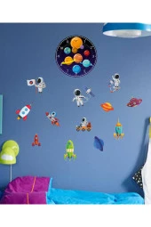 Çocuk Odası Duvar Saati Gezegen Model Ve Uzay Temalı Duvar Süsleri - 2