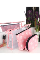 Kadın Makyaj Çantası 3 Lü Makyaj Organizer Düzenleyici Seyahat Çantası Fermuarlı Cüzdan - 2