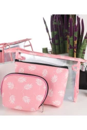 Kadın Makyaj Çantası 3 Lü Makyaj Organizer Düzenleyici Seyahat Çantası Fermuarlı Cüzdan - 3