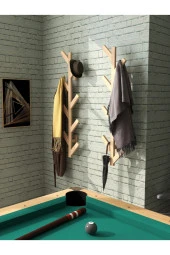 Duvara Monte Ahşap Elbise Askısı Portmanto Askılık Dekoratif Askı Askılık Elbise Askısı 2 Adet - 1