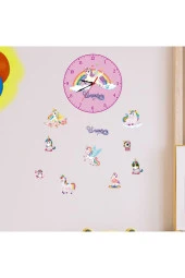Çocuk Odası Duvar Saati Unıcorn Model Ve Unicorn Temalı Duvar Süsleri - 1