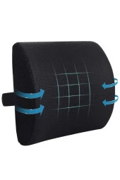 Ortopedik Bel Yastığı Ofis Sandalye Oto Araç Koltuk Bel Destek Yastığı Sırt Minderi - 3