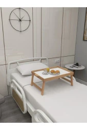 Ayaklı Katlanabilir Hasta Yemek Sehpası Portatif Açılabilir Çok Amaçlı Yemek Tepsisi Yemek Sehpası - 2