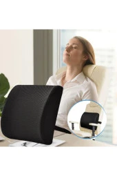 Ortopedik Bel Yastığı Ofis Sandalye Oto Araç Koltuk Bel Destek Yastığı Sırt Minderi - 1
