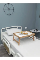 Ayaklı Katlanabilir Hasta Yemek Sehpası Portatif Açılabilir Çok Amaçlı Yemek Tepsisi Yemek Sehpası - 1