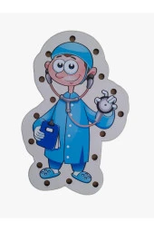 Ahşap Oyuncak Montessori Ip Geçirme Eğitici Oyuncak Delikli Renkli El Kas Zeka Geliştirici Oyuncak - 2