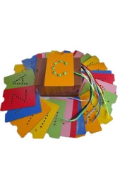 Montessori Oyuncak Eğitici Ahşap Delikli Harf Öğrenme Seti - Okul Öncesi Alfabe Yazı Çalışması - 5