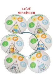 Montessori Okul Öncesi Öğreniyorum Eğitim Kartela Çark Seti 6 Farklı Tema - 3