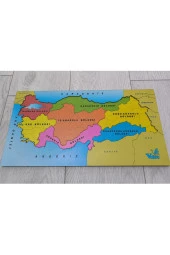 Ahşap 3 katlı Türkiye Haritası Puzzle Eğitici Ahşap Set Sök Tak Şehir/Bölgeler/Fiziki Puzzle Harita - 3