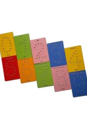 Montessori Eğitici Eğlenceli Delikli Ip Geçirmeli Rakam Renk Öğrenme Seti El Göz Beceri Temelli - 1
