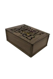 Dekoratif Hediyelik 9 Bölmeli Ahşap Çay Kutusu Poşet Bitki Çayı Saklama Kutusu Tea Box-gediz - 2