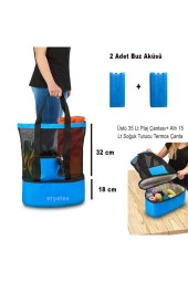 Termos Kamp Çantası Plaj Deniz Seyahat Çantası Soğuk Serin Tutan Buzluklu Çanta - 1