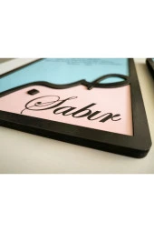 Sabret Şükret Dua Et Kabartma Yazılı Baskılı Ayet Mealli Dekoratif Duvar Tablosu - 4