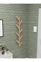 Duvara Monte Ahşap Elbise Askısı Portmanto Askılık Dekoratif Askı Askılık Natural Elbise Askısı - 2