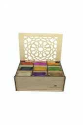 9 Bölmeli Ahşap Çay Kutusu - 1