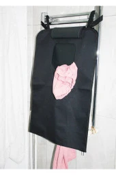 Kapı Arkası Askılı Kirli Çamaşır Sepeti Fermuarlı Çamaşır Torbası - 4