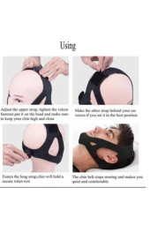 Horlama Önleyici Kemer Yüz Gerdirme Çene Bandı Uyku Apnesi Aparatı Kafa Bandı Uyku Maskesi Mask - 3
