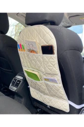 Makam Aracı Koltuk Arkası Cepli Organizer Oto Eşya Düzenleyici Çanta Telefon Tablet Tutucu Organizer - 2