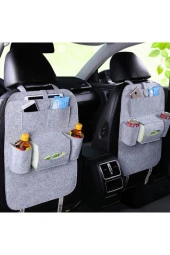 Keçe Eşya Düzenleyici Oto Koltuk Arkası Organizer Araba Araç Içi 1 Adet Gri - 2