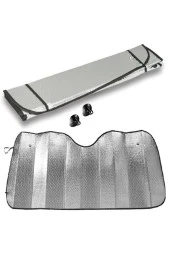 Oto Araba Güneşliği Oto Ön Cam Güneşliği Parlak Metalize Katlanabilir Güneş Önleyici Perde 150x70cm - 2