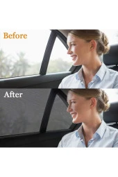 2 Adet Araba Oto Yan Cam Güneşlik Örtü Perde Kılıf Güneşliği Araba Araç Arka Yan Cam Için Güneşlik - 5