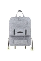 Araba Oto Koltuk Arkası Organizer Araç Içi Bod Düzenleyici Araç Eşya Düzenleyici Gri Keçe 1 Adet - 1