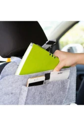 Keçe Eşya Düzenleyici Oto Koltuk Arkası Organizer Araba Araç Içi 1 Adet Gri - 1