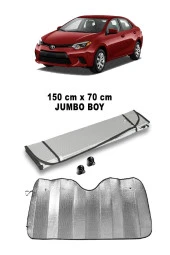 Araba Güneşliği Oto Ön Cam Güneşliği Parlak Metalize Katlanabilir Güneş Önleyici Perde 150x70cm - 1