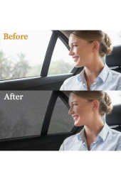 Araba Araç 2 Adet Yan Cam Perdesi Güneşlik Gölgelik Güneş Koruyucu Arka Koltuk Perde Emzirme Örtüsü - 1