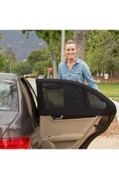 Araba Yan Cam Perdesi Oto Arka Perde Araç Güneşlik Gölgelik Bebek Çocuk Bebe Örtü Cam Çorabı Filmi - 2