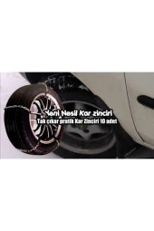 Pratik Takmatik Sök Tak Kar Buz Zinciri Tak Çıkar 10 Lu Patinaj Lastik Zinciri Kış Teker Zinciri - 4