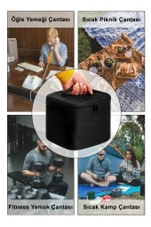 Yalıtımlı Beslenme Çantası Termal Sıcak Soğuk Tutucu Yemek Gıda Öğle Yemeği Taşıma Termosu - 4