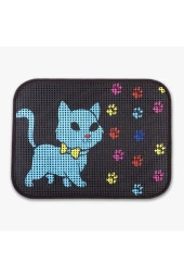 Elekli Desenli Kedi Tuvalet Önü Paspası 60 x 45 cm - 1